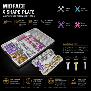 OEM ODM Available Medical Titanium X Plate Maxillofacial Implant